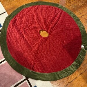 Pottery Barn Red and Green Quilted tree skirt